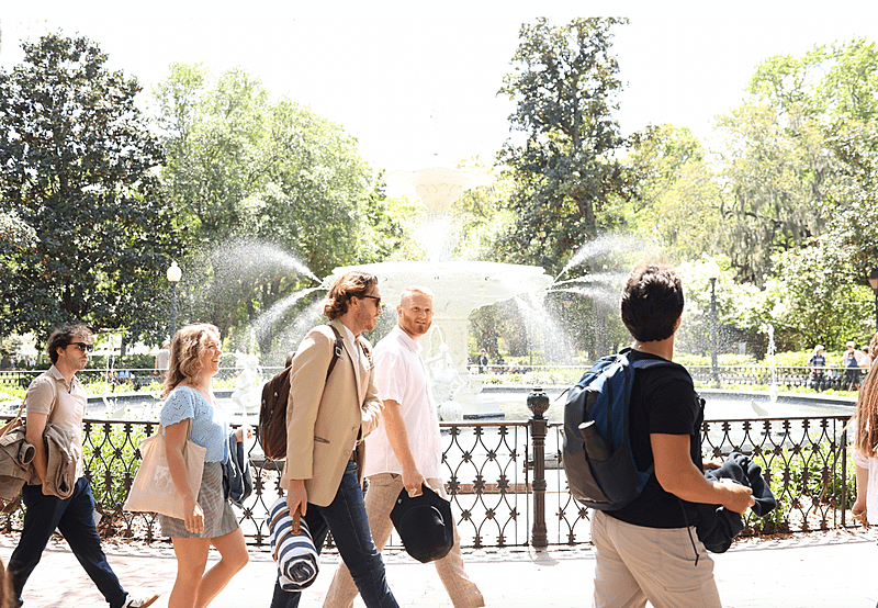  MA Students in Forsyth Park, Savannah 